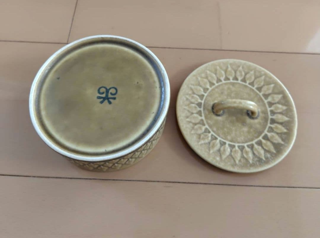 【クイストゴー】レリーフ　シュガー　ポット　陶器　食器