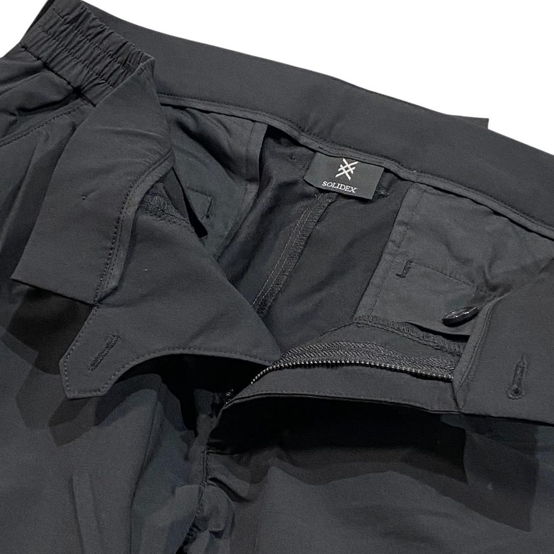 SOLIDEX ソリデックス ストレッチ ロング パンツ M ブラック ロゴ柄