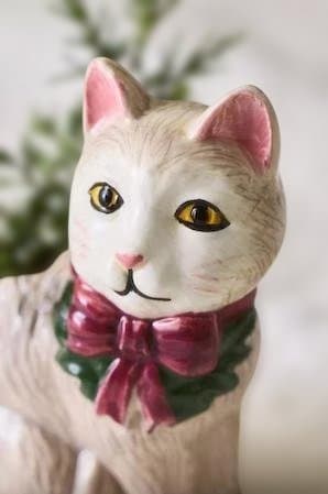 新品アンソロポロジーFestive Vintageヴィンテージ風　猫の可愛い花瓶