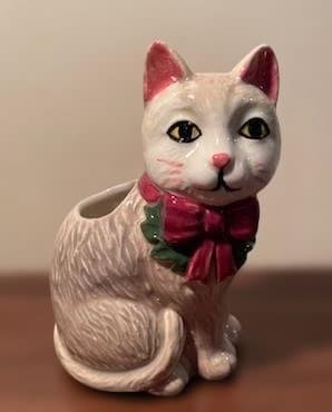 新品アンソロポロジーFestive Vintageヴィンテージ風　猫の可愛い花瓶