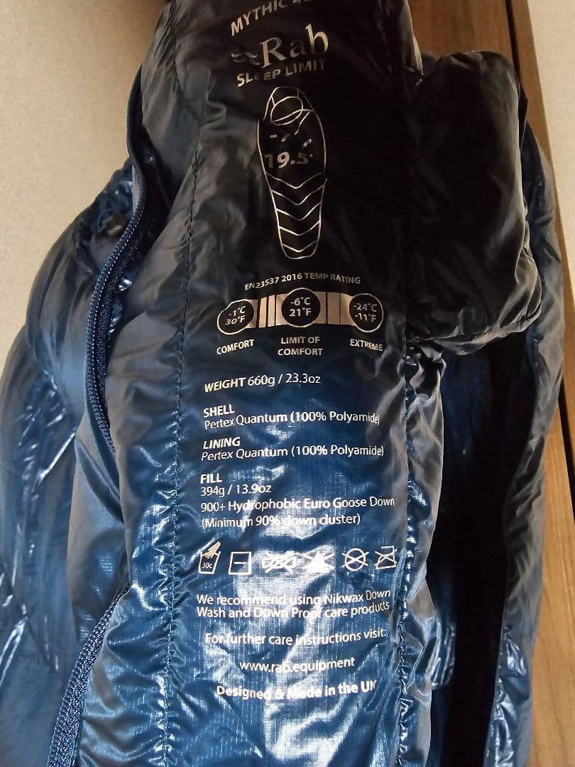 Rab Mythic 400 ダウンシュラフ 寝袋 900FP