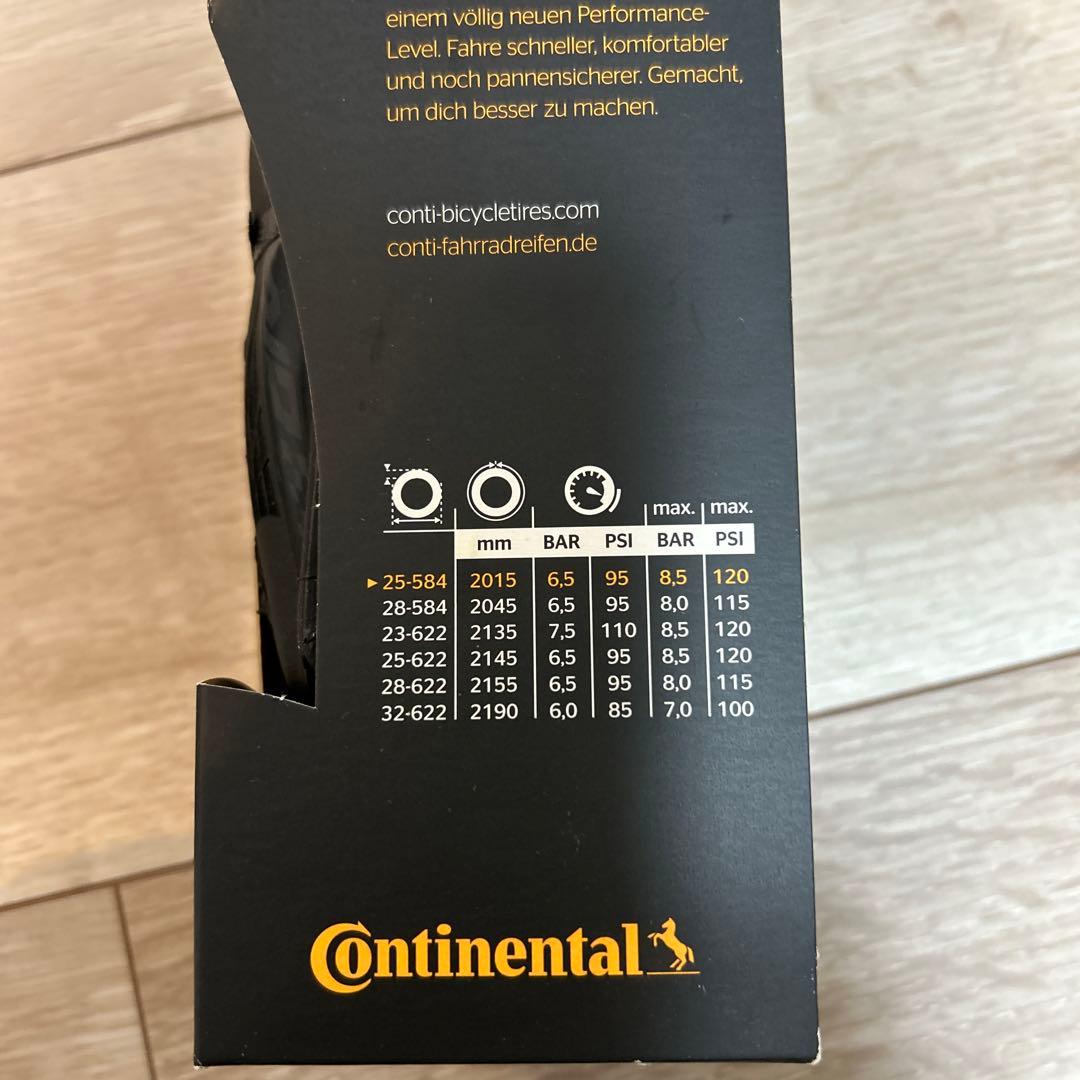 Continental クリンチャータイヤ 25-584 2本セット