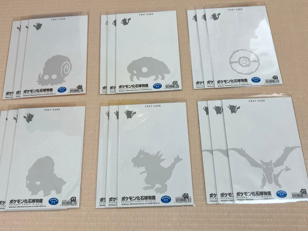 ポケモン化石博物館　ポストカード　6種類　コンプリート　3セット 合計18枚