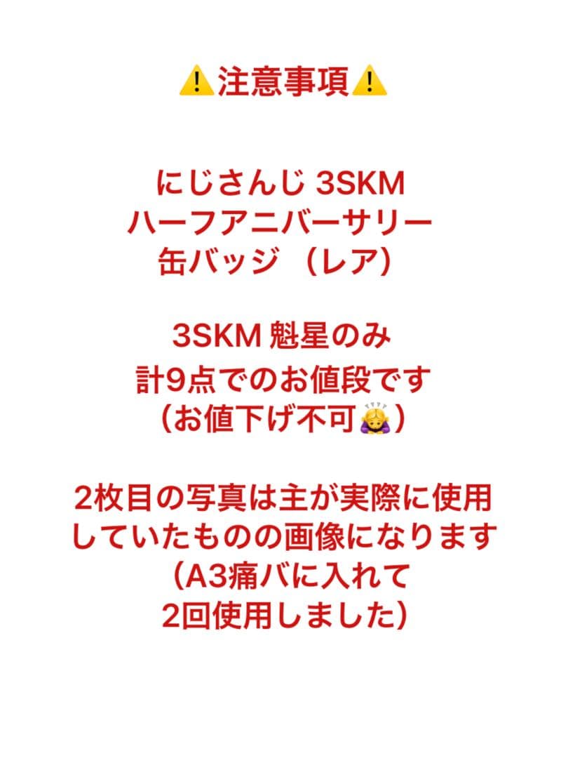 にじさんじ 3SKM ハーフアニバーサリー ランダム缶バッジ レア 魁星 9点②