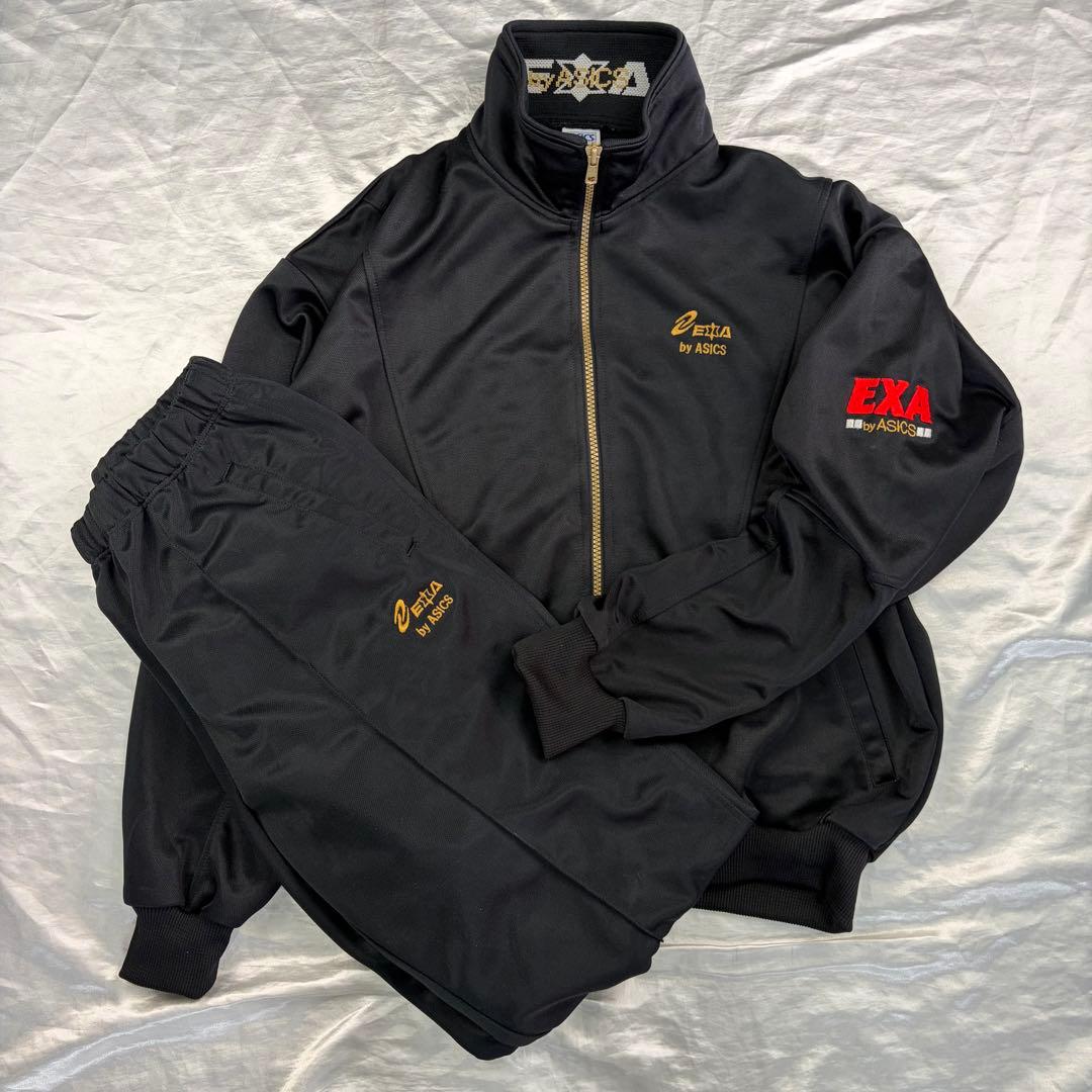 90s archive アシックス　EXA ジャージ上下セット ブラック　XL