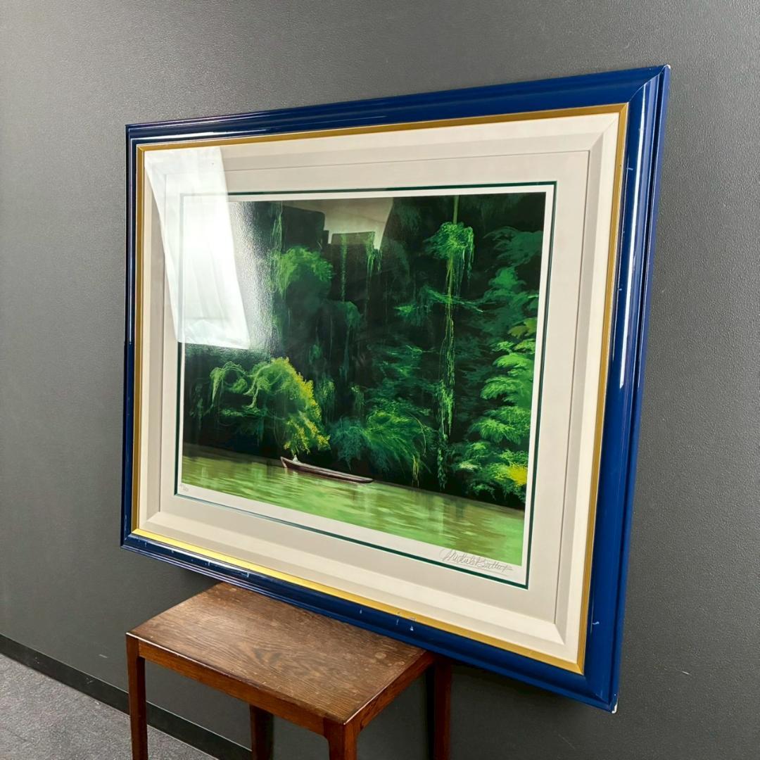 ミッシェル・バテュ「深水」シルクスクリーン 大作 直筆サイン入り フランスの画家