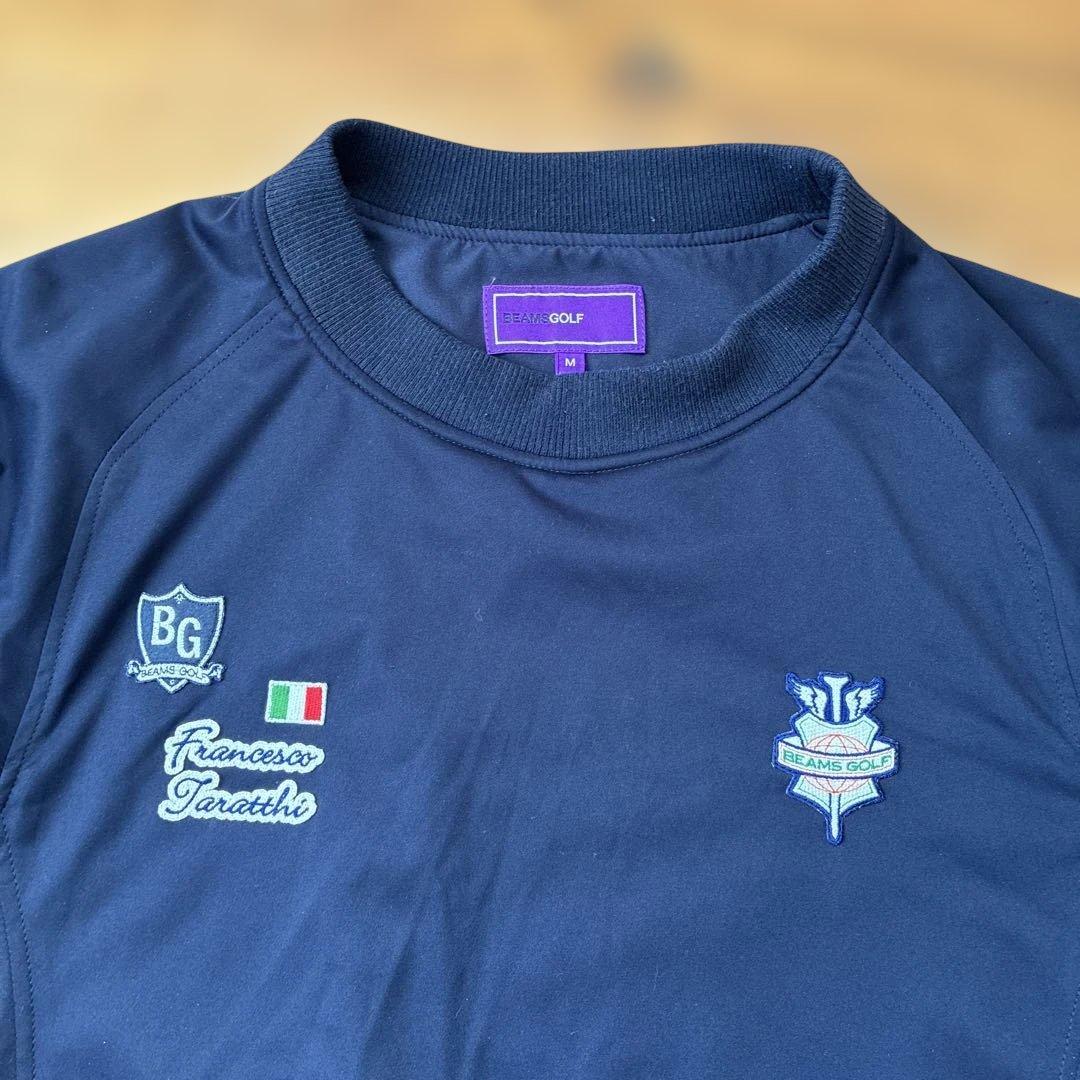 BEAMS GOLF スニード ネイビー ワッペン付きプルオーバー ゴルフウェア