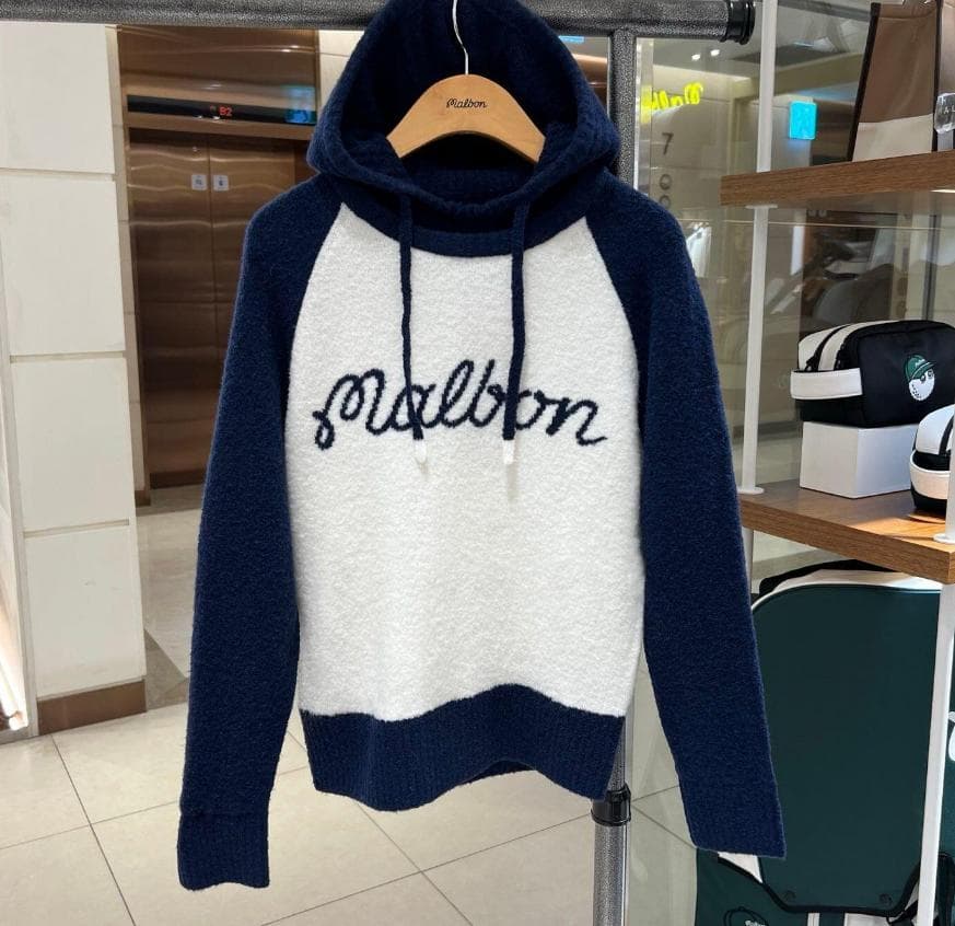 Malbon Golf ニットパーカー レディース フード付き 秋冬モデル