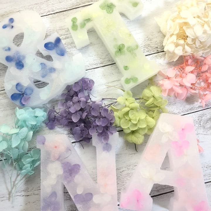 【完売】アルファベット イニシャル キャンドル 紫陽花 あじさい ウエディング