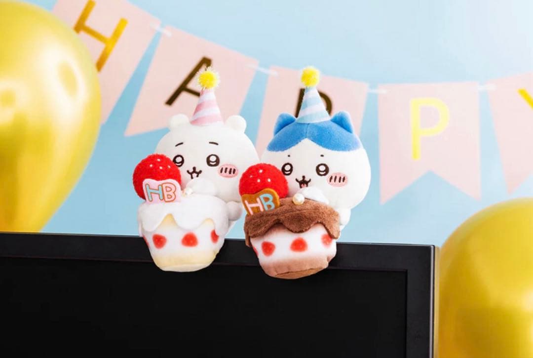 ちいかわ ハチワレ　デスクトップから見守るひっかけぬいぐるみ