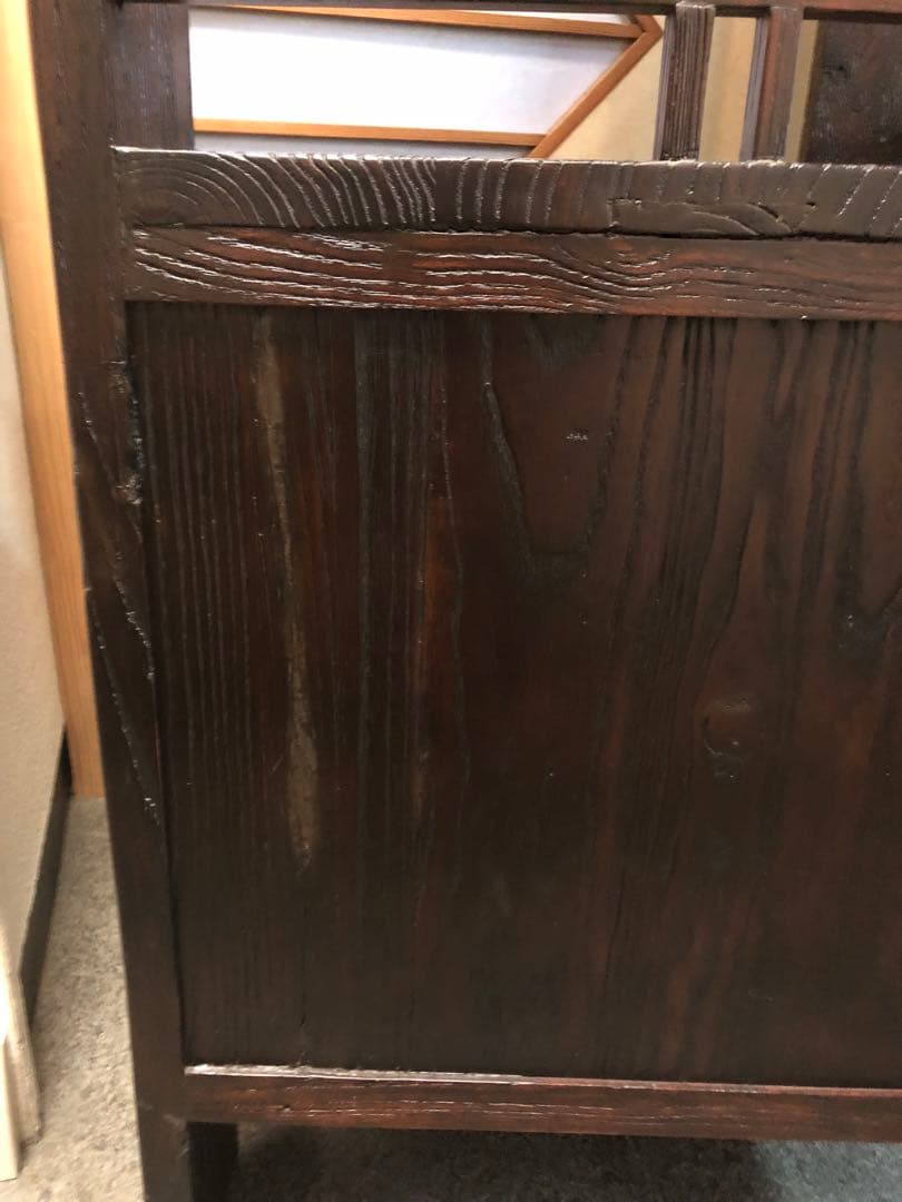 古式家具　和棚　コーナー棚(2段)