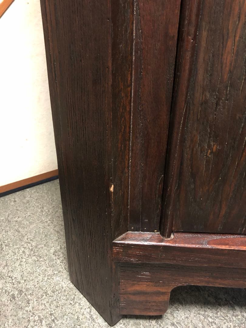 古式家具　和棚　コーナー棚(2段)