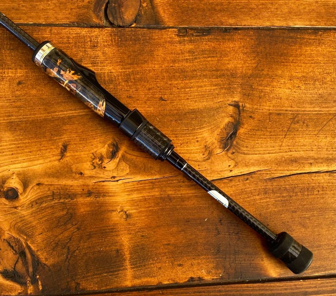 超軽量　カーボンロッド　スピニング　S662L バスロッド　ウッドグリップ　渓流