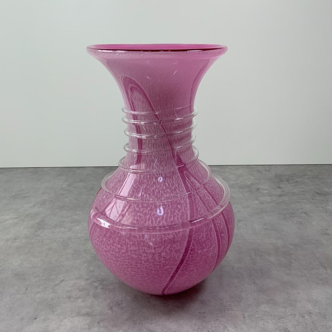 ジャパン ヴィンテージ ガラス ベース ピンク花器 花瓶 ビンテージ レトロ