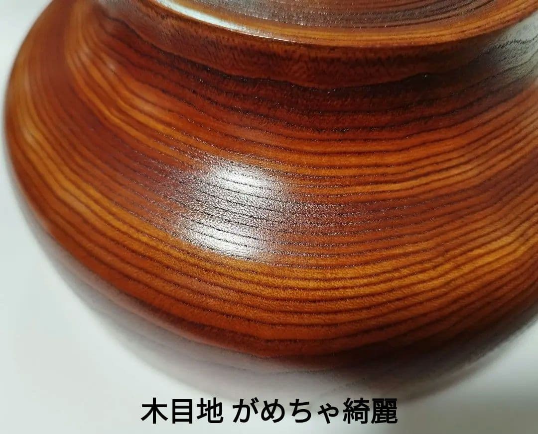 ♥最終値下げ中　希少　最高級欅の 漆器 匠の技一刀くりぬき縦彫り芯持ジャンボ盛椀