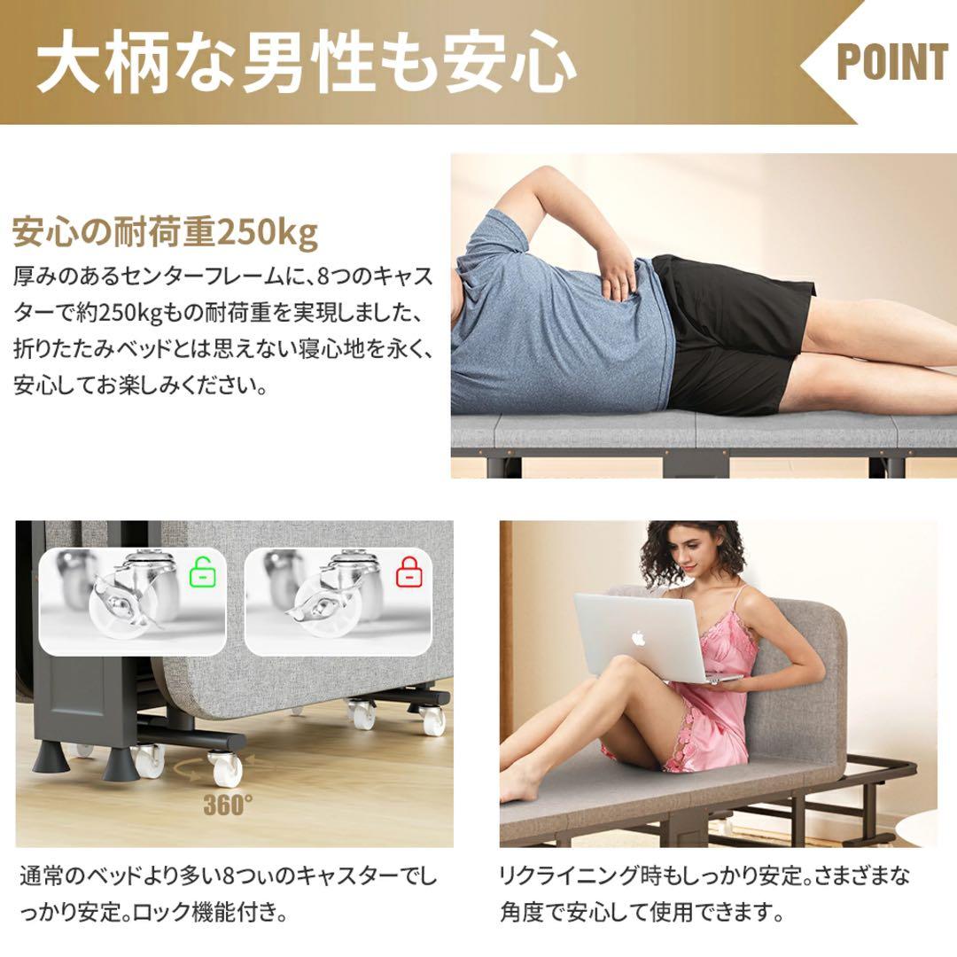 02 折りたたみベッドアウトドアベッド持ち運び可能枕内蔵キャンプベッド