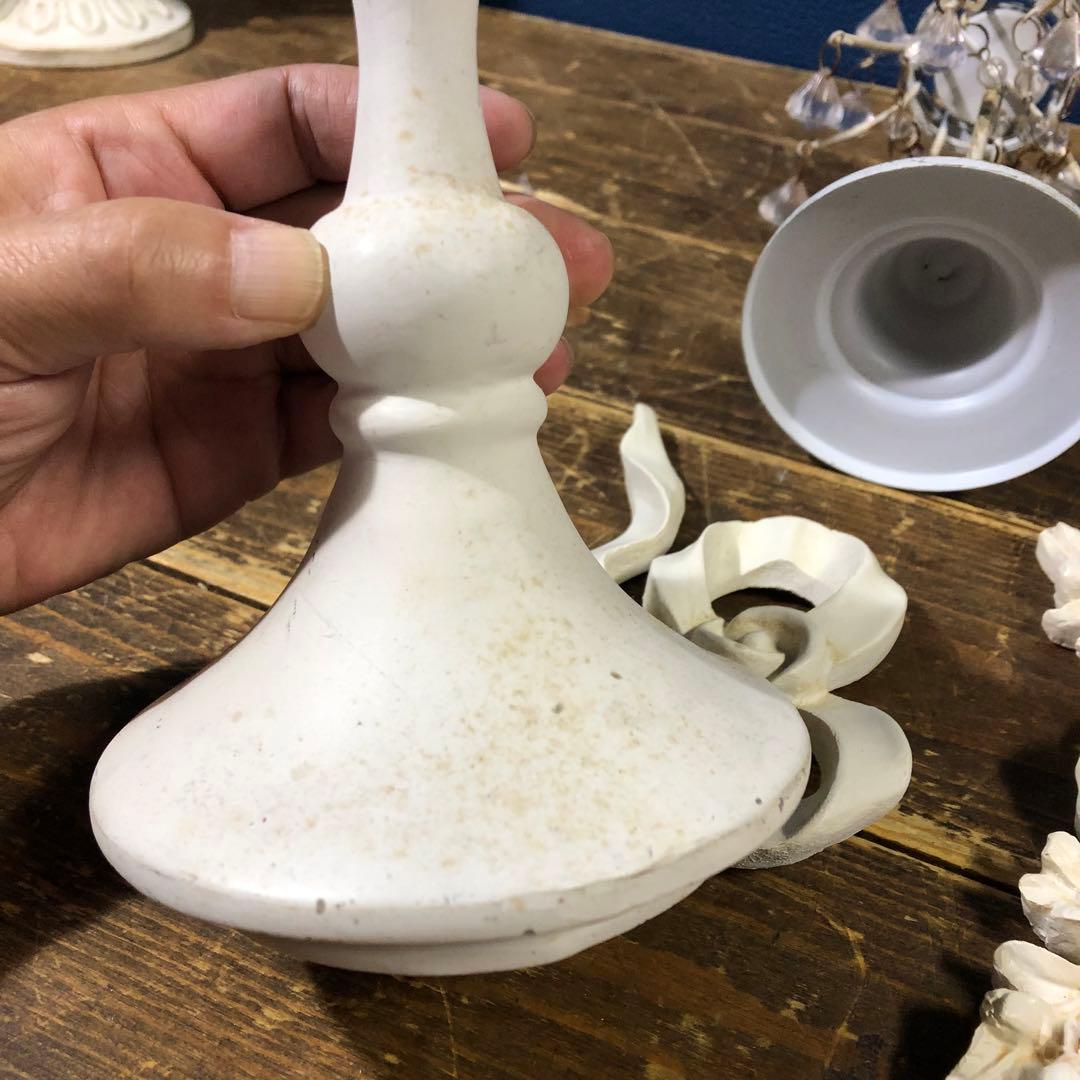 シャビーシック　壁掛けインテリア　リボン　バラ　キャンドルホルダー　キラキラ