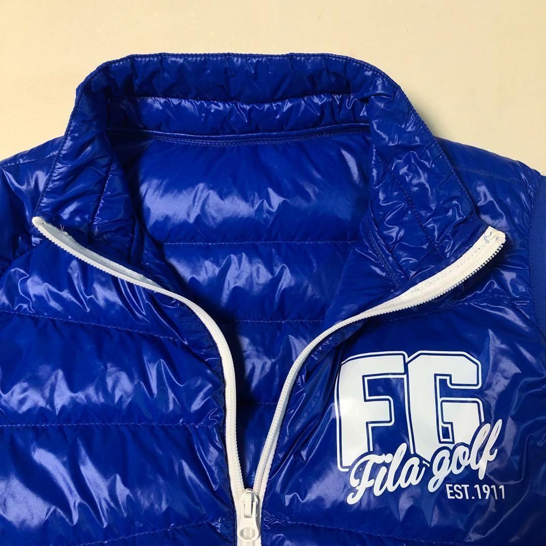 フィラゴルフ◇ジップアップ ダウン ベスト◇ブルー Lサイズ