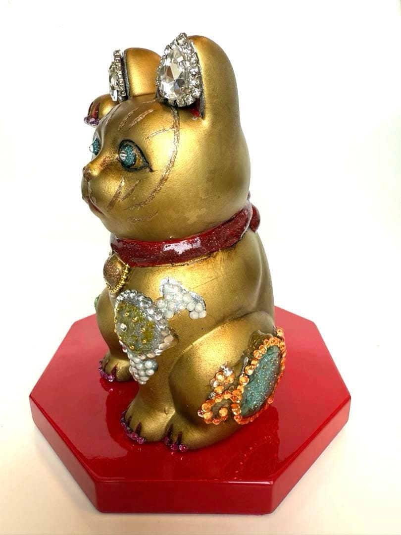 招き猫 デコ スワロフスキー風 金運 開運 商売繁盛 開店祝い