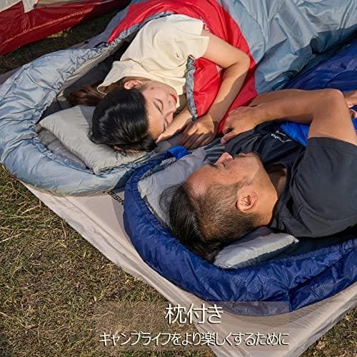 【匿名配送】ブルー_1900g/右開き BISINNA キャンプ 寝袋 アウトド