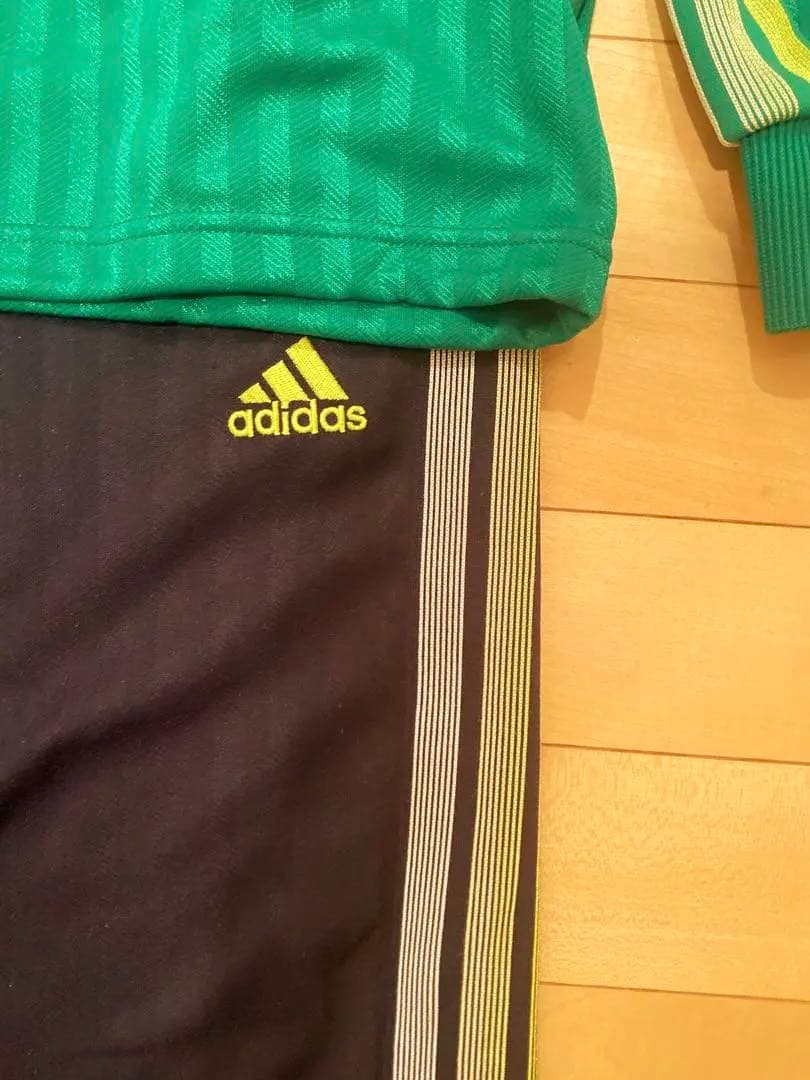 希少adidas ジャージ上下セット Lサイズ グリーン/ネイビーグラデーション