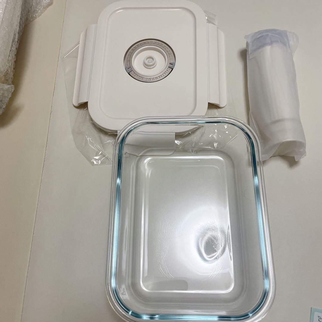 バキュームシーラーマシンスターターセットは、バッテリー密閉食品保存用ガラス容器