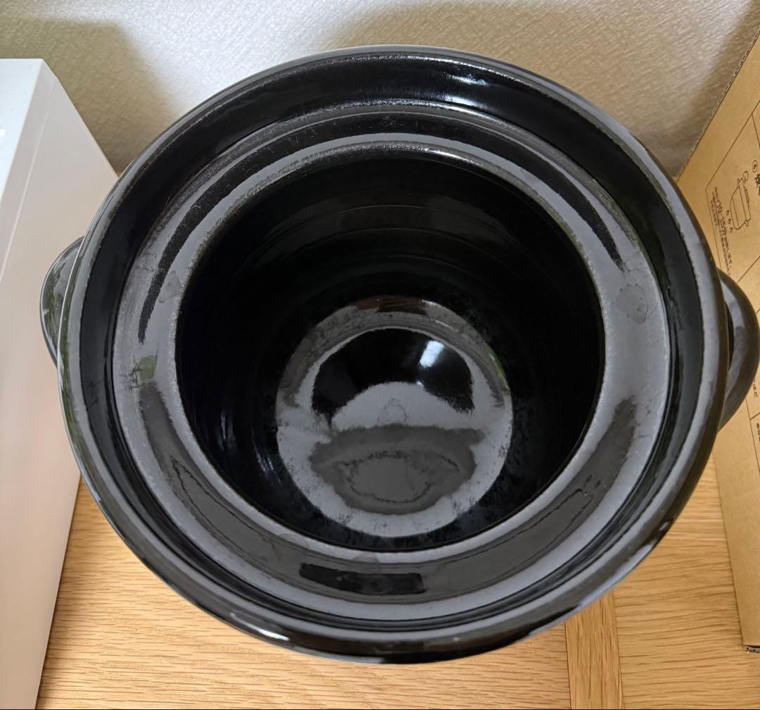 無印良品レンジで温め直せる　萬古焼　ごはん鍋 ３合炊き／ガス火・電子レンジ対応