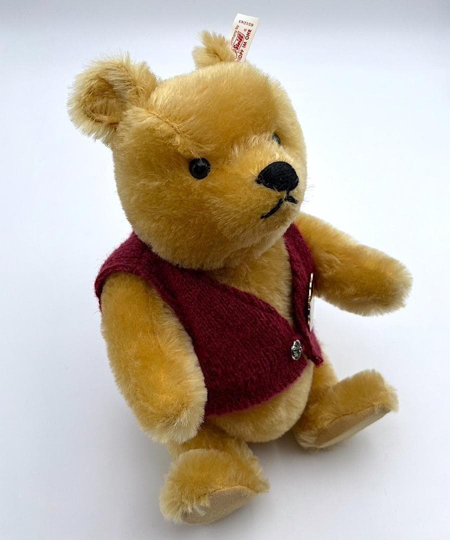 希少・美品！限定ピンバッジ付 シュタイフ プーさん 1994 ディズニーワールド
