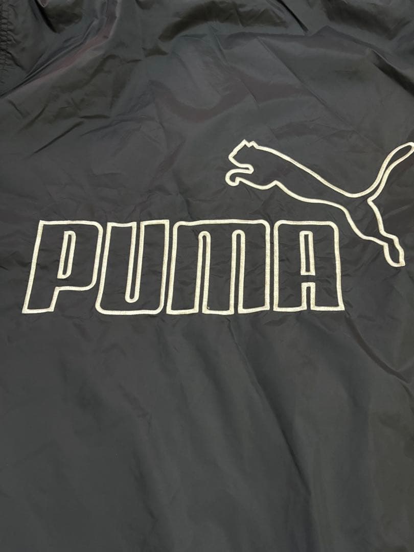 【美品】PUMA プーマ ベンチコート 中綿 ボア 裏起毛 Lサイズ ネイビー