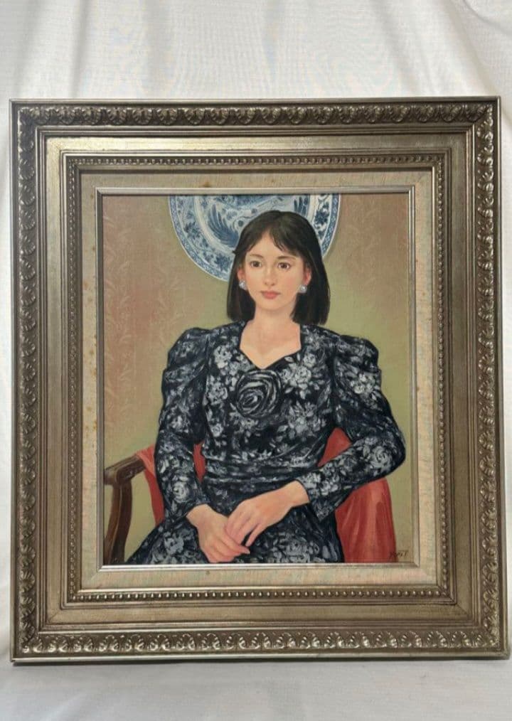 ◆　高橋陽子　「黒のコスチューム　真理子」　油彩　F8号　◆