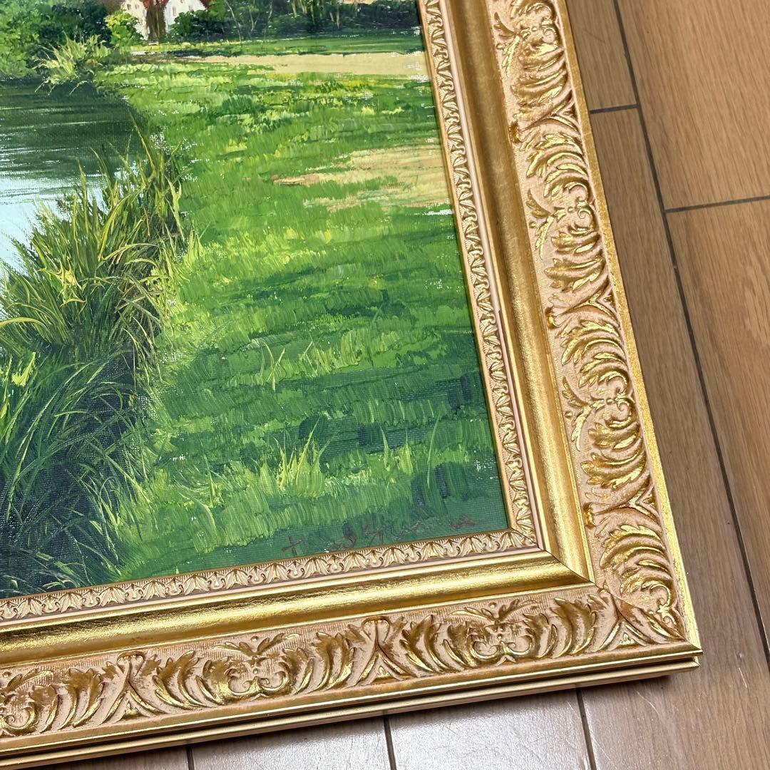 小川久雄 絵画 風景 油彩 油絵 額装 應美会会員 中部一線美術会員