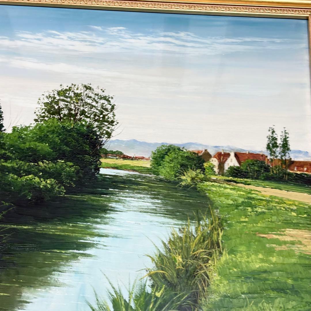 小川久雄 絵画 風景 油彩 油絵 額装 應美会会員 中部一線美術会員