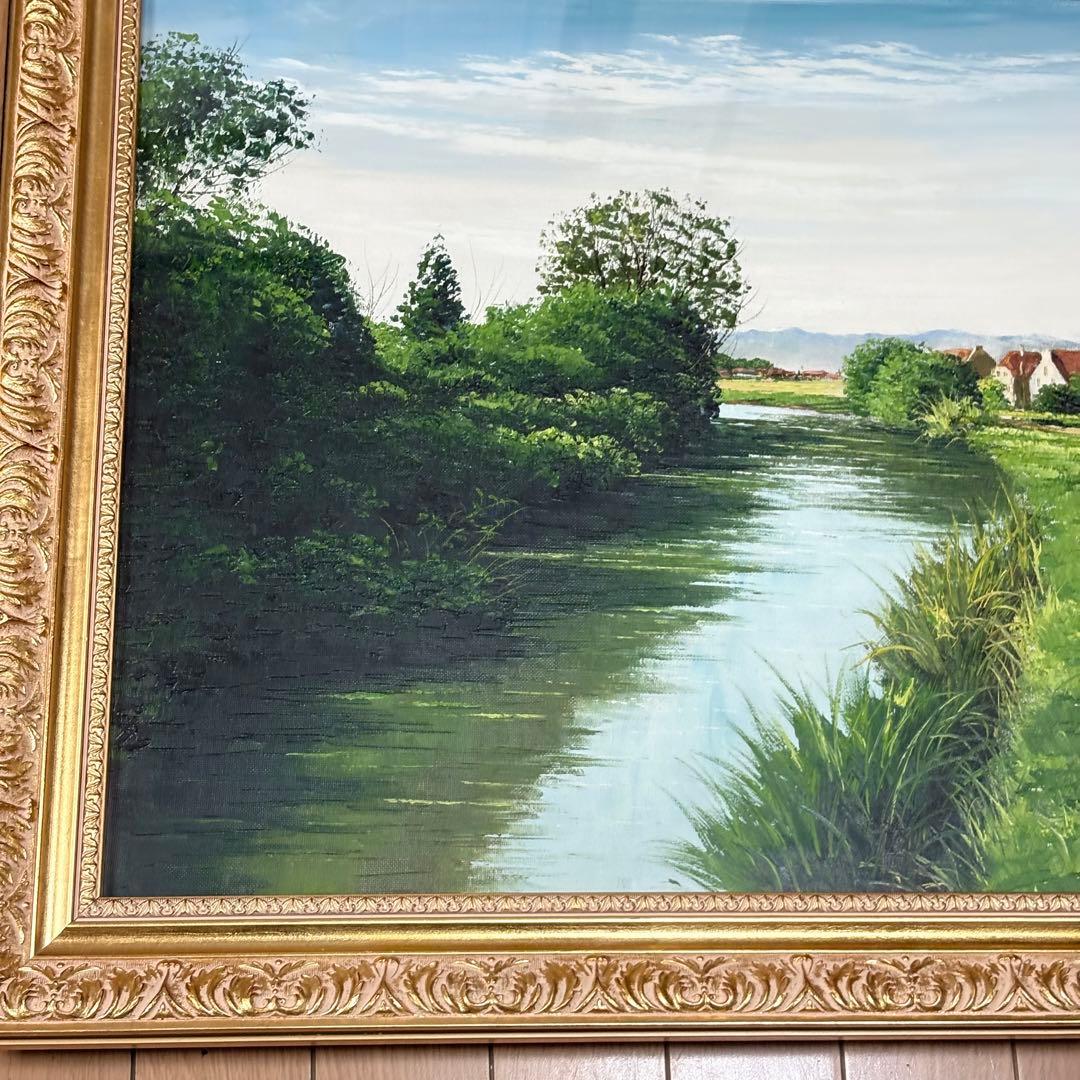 小川久雄 絵画 風景 油彩 油絵 額装 應美会会員 中部一線美術会員