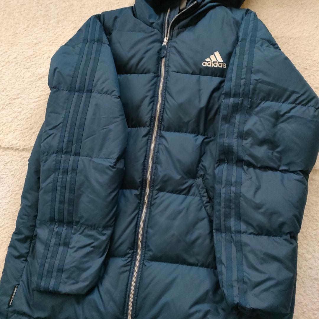 【adidas】超ロングベンチコート ネイビー ダウン美品