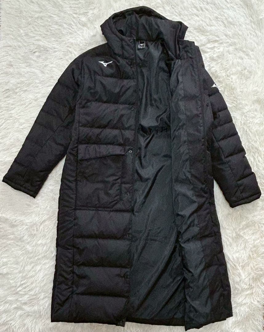 MIZUNO ミズノ ダウン90% ベンチコート ロング120cm ブラック L