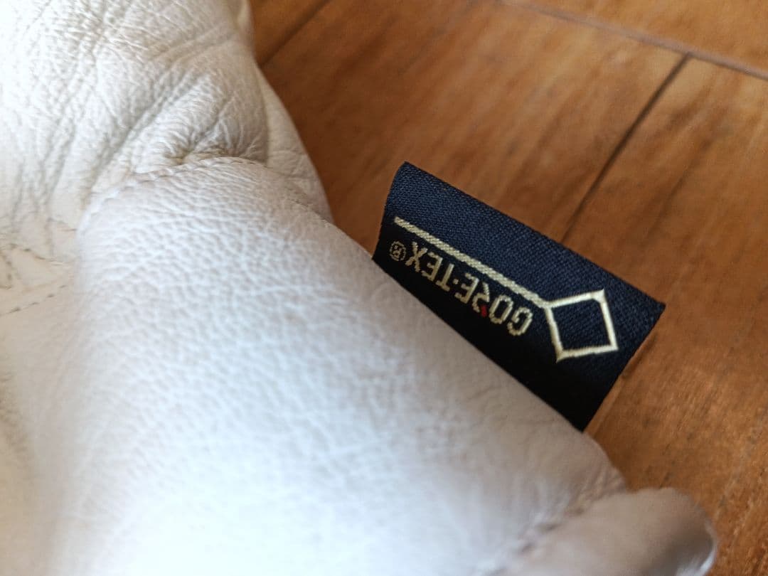 美品【最高級】レザー ミトン グローブ ホワイト GORE-TEX メンズ:L