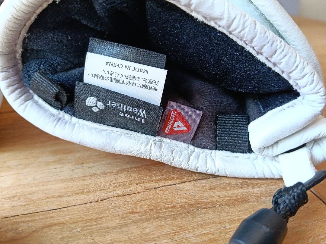 美品【最高級】レザー ミトン グローブ ホワイト GORE-TEX メンズ:L
