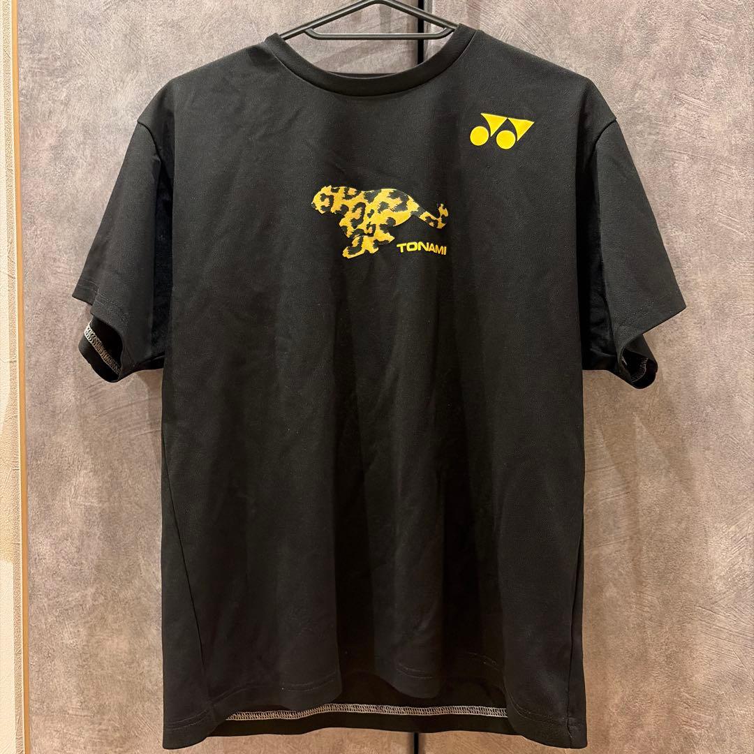 YONEX トナミ ヒョウ柄 Tシャツ M 黒　トナミ 運輸