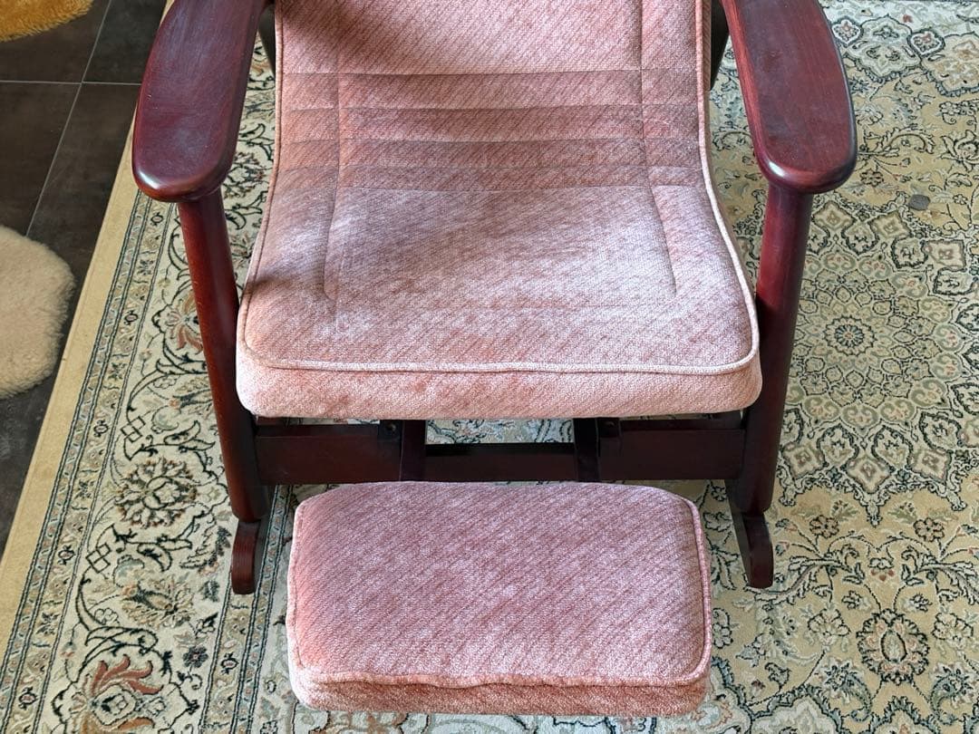 希少モデル　ロッキングチェア　松田産業　フットレスト　ファブリックチェア　SZ