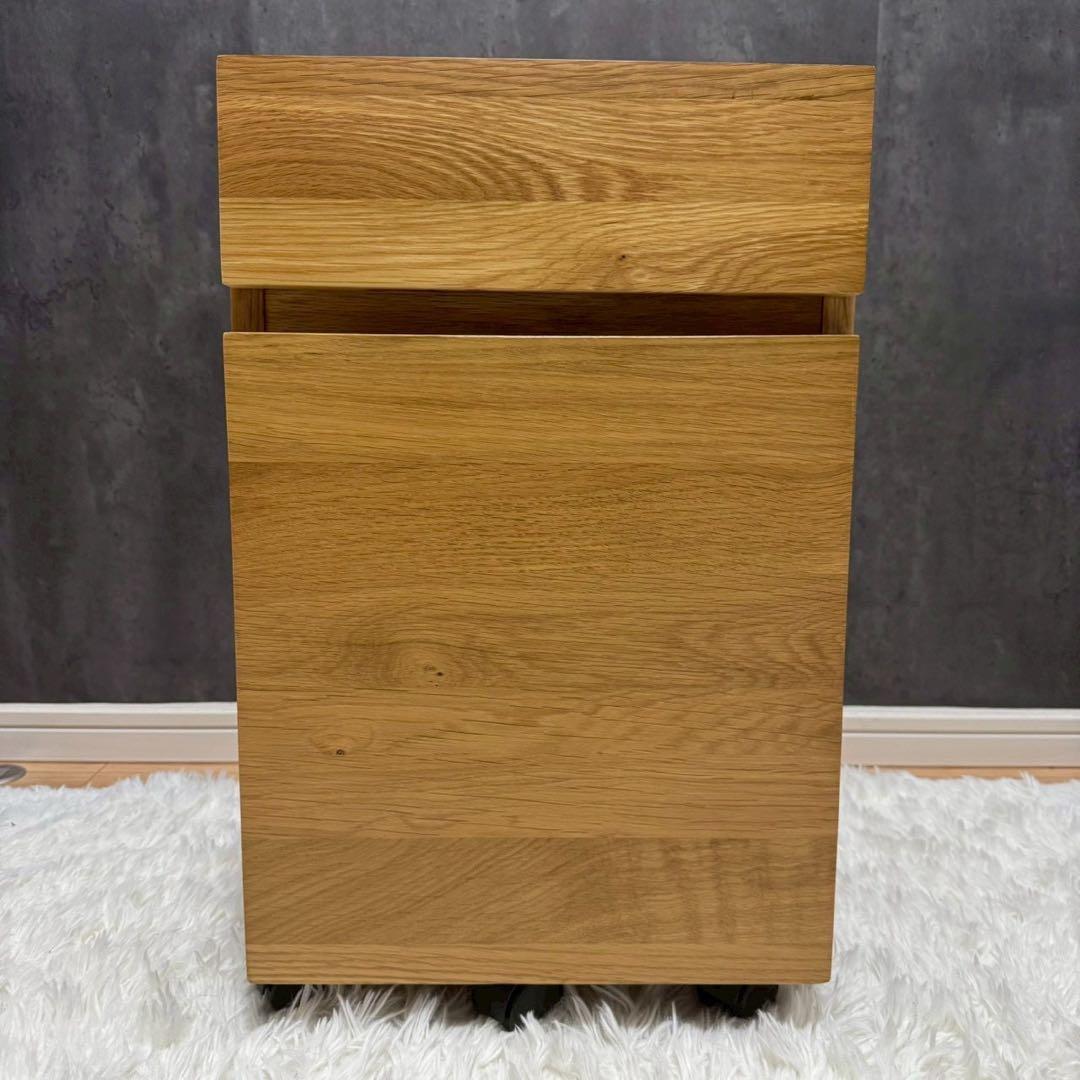 完成品☆無印良品 無垢材キャビネット 引出し2段 オーク