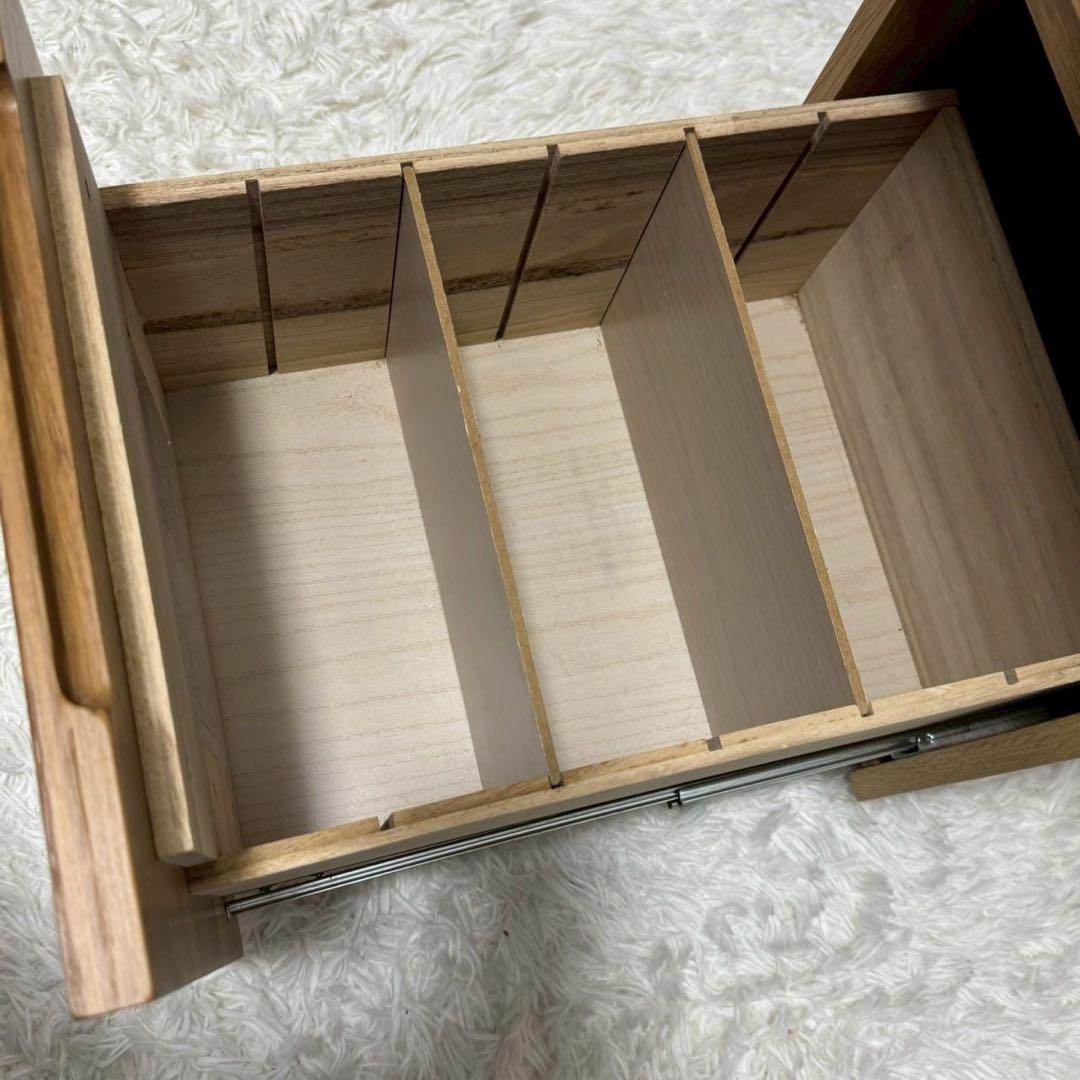完成品☆無印良品 無垢材キャビネット 引出し2段 オーク