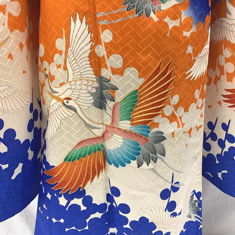509ag22, 帯揚げ帯締めしごき□七五三 七歳 女児 着物&袋帯 地紋 金彩