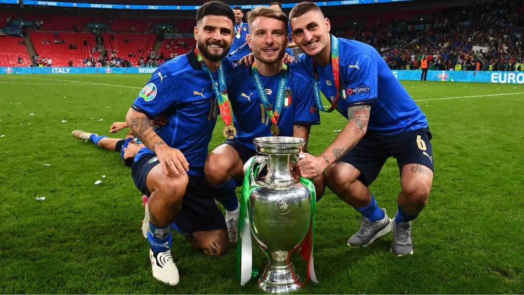 イタリア代表 2020ユニフォーム #17インモービレ L EUROパッチ付