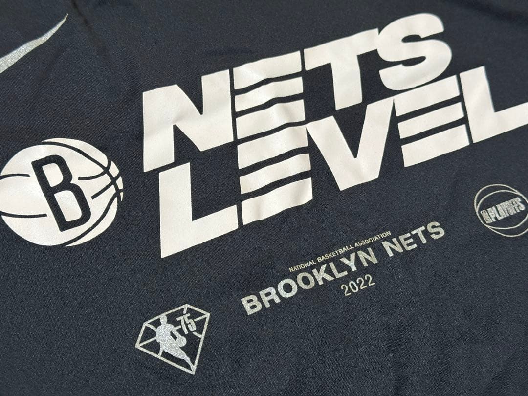 ナイキNBAネッツPlayOff選手支給品UsedプラクティスTシャツLサイズ