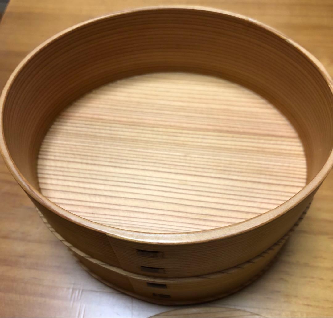 【美品】大館工芸社　曲げわっぱ　楕円2段ひな弁当箱　（おまけ）おいしい風呂敷