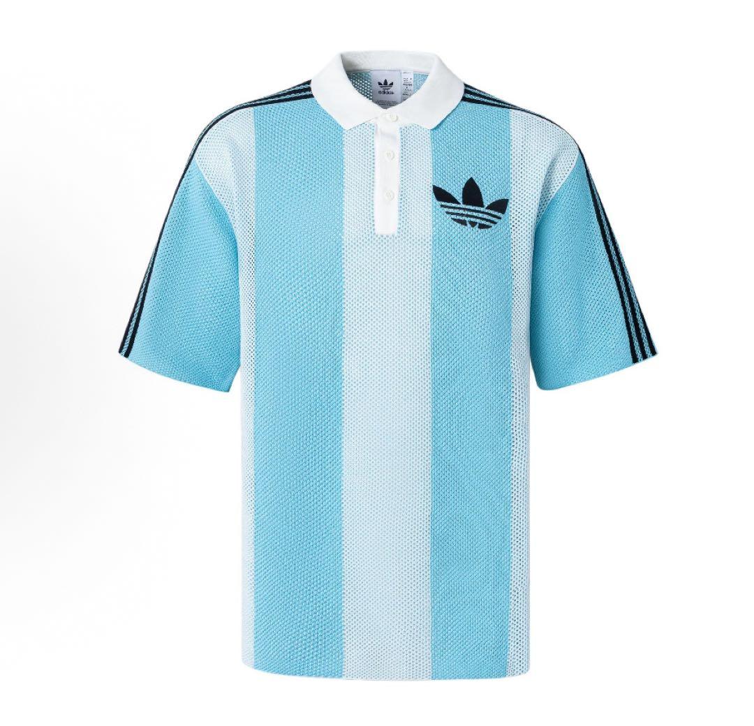 新品XS Adidas ショートスリーブ ポロシャツJL5976 スカイブルー