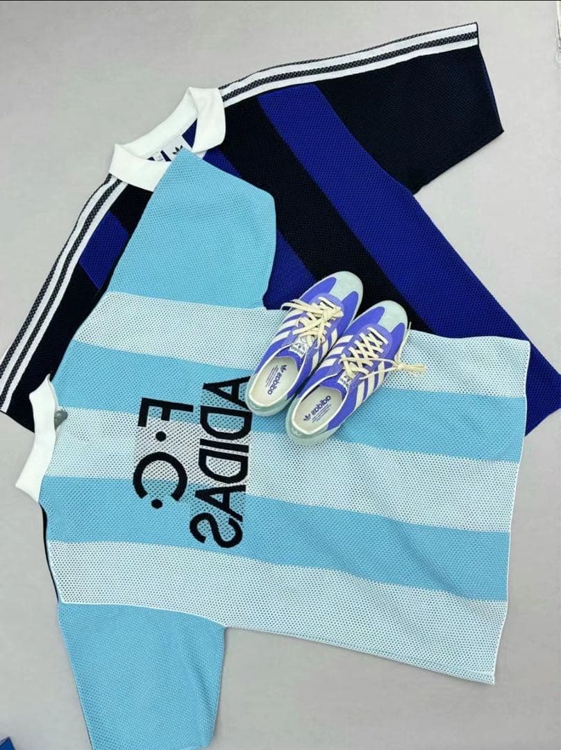 新品XS Adidas ショートスリーブ ポロシャツJL5976 スカイブルー