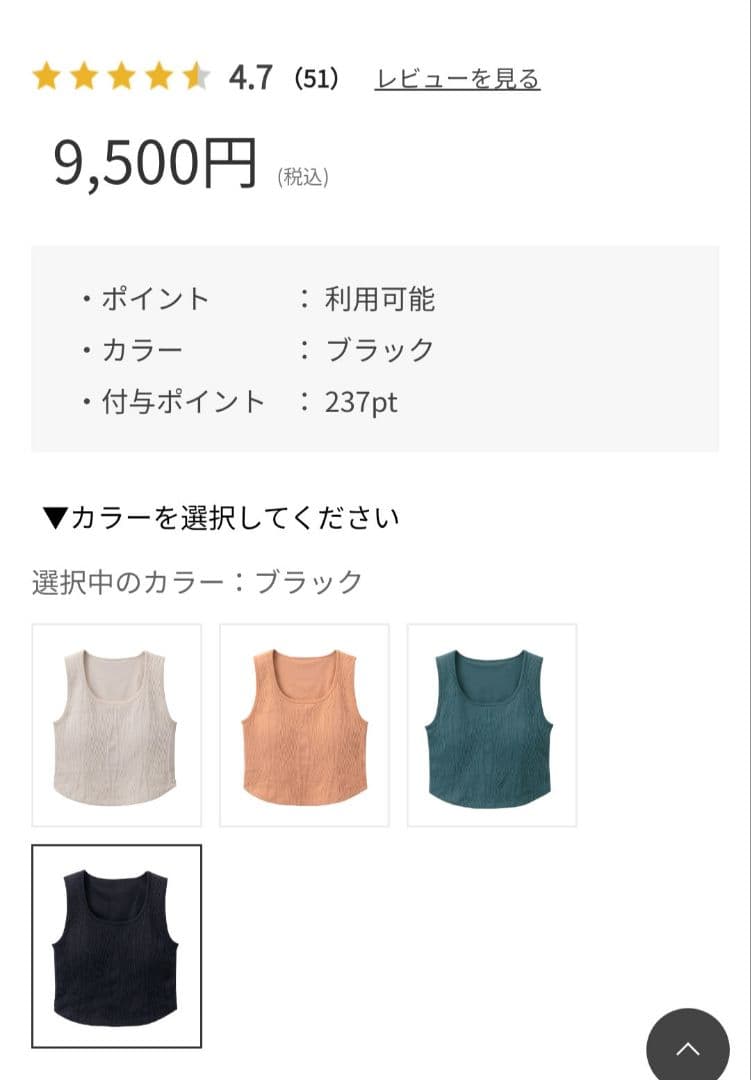 ブラック クロップドトップ Lサイズ