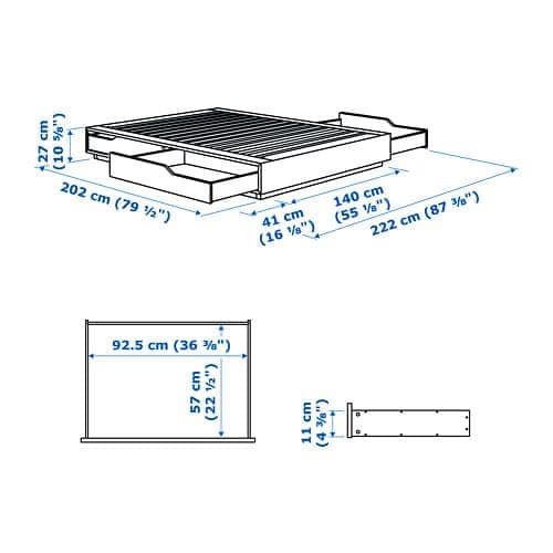 IKEA ダブルベッド　1.4*2.02  フレームのみ