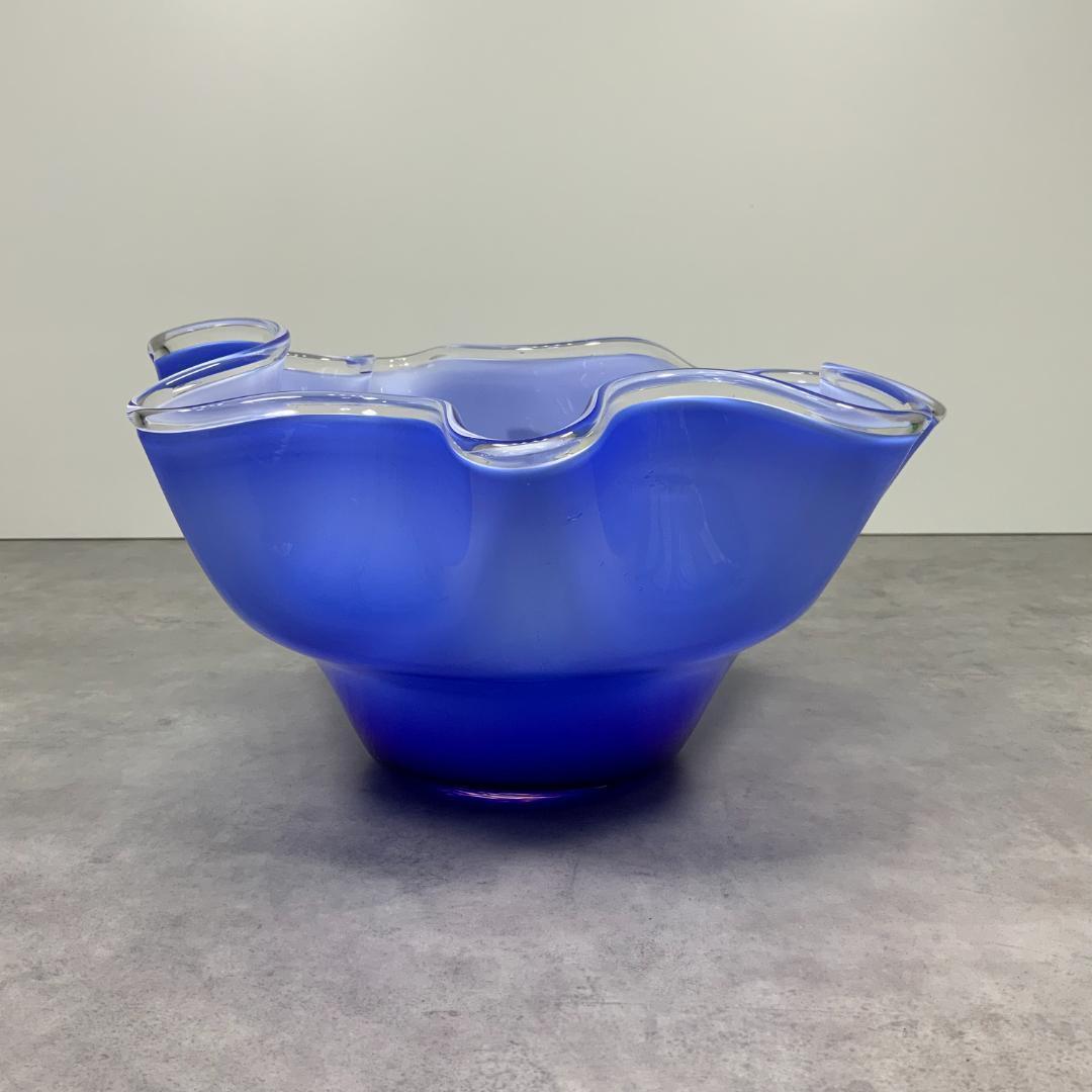 ヴィンテージ ガラス アクセサリートレイ ブルー ビンテージ レトロ 小物入れ